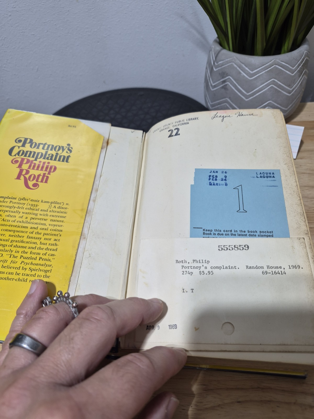 Portnoy&rsquo;s Complaint by Philip Roth 1969 First Edition Hardcover Dust Jacket