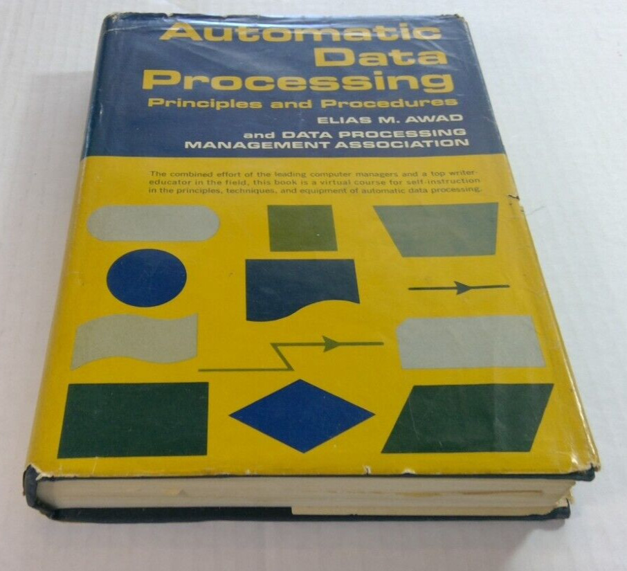 Vintage Computer Programming Book 1966 Automatic Data Processing Elias Awad DJ H