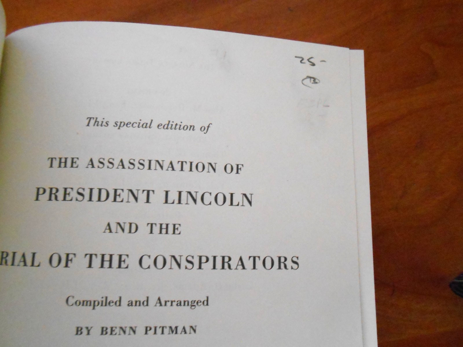 Notable Trials THE ASSASSINATION OF PRESIDENT LINCOLN 1989-1/4 Leather HC VGC-LN