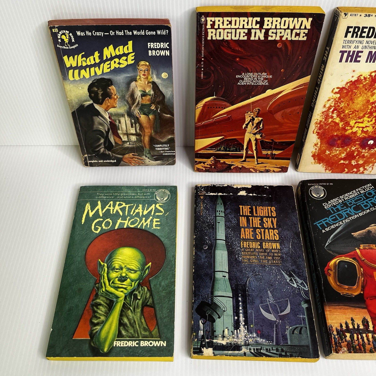 Fredric Brown Vintage Paperback Book Lot 1950s, 60s, 80s Sci Fi