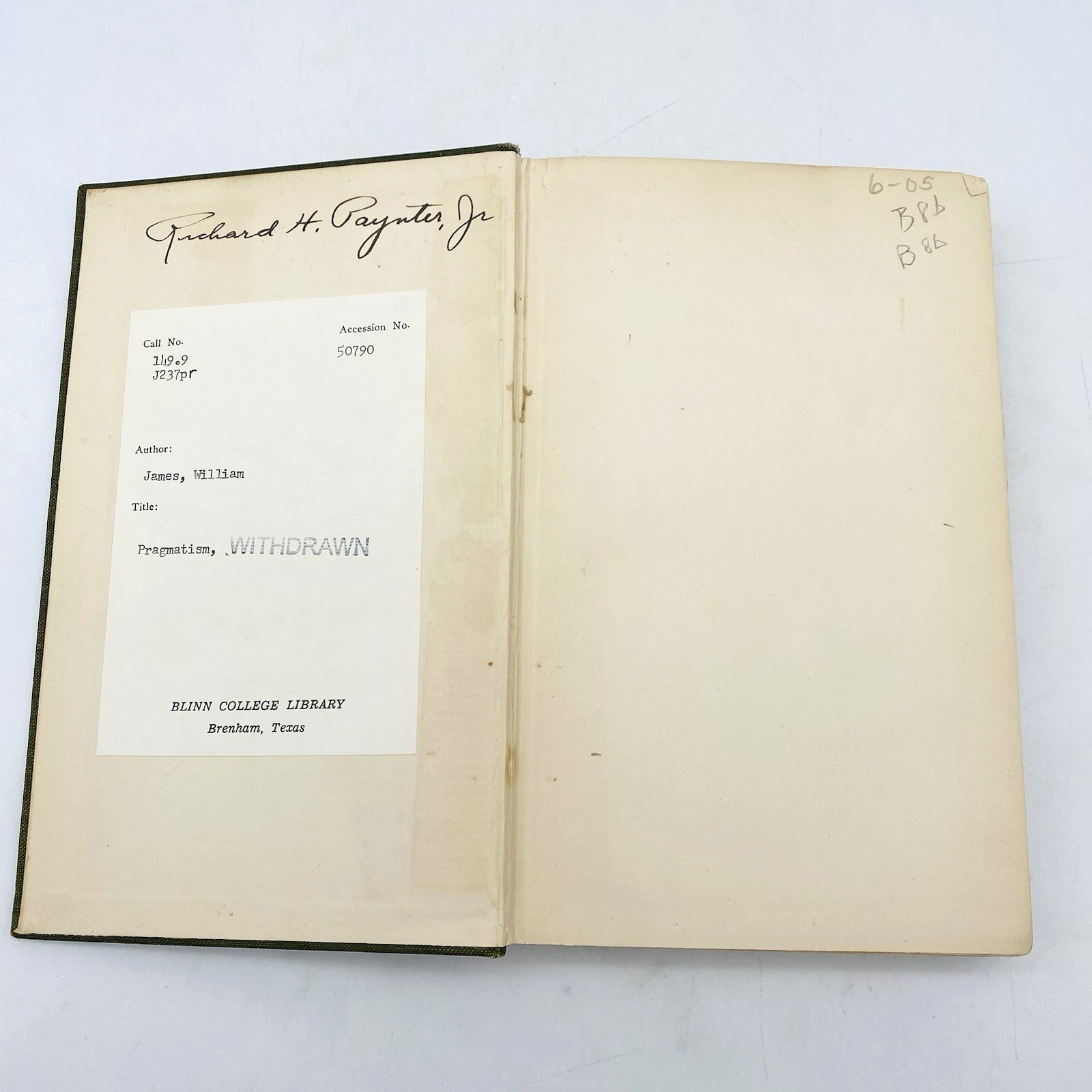 Pragmatism New Name for Some Old Ways of Thinking William James 1919 Hardcover