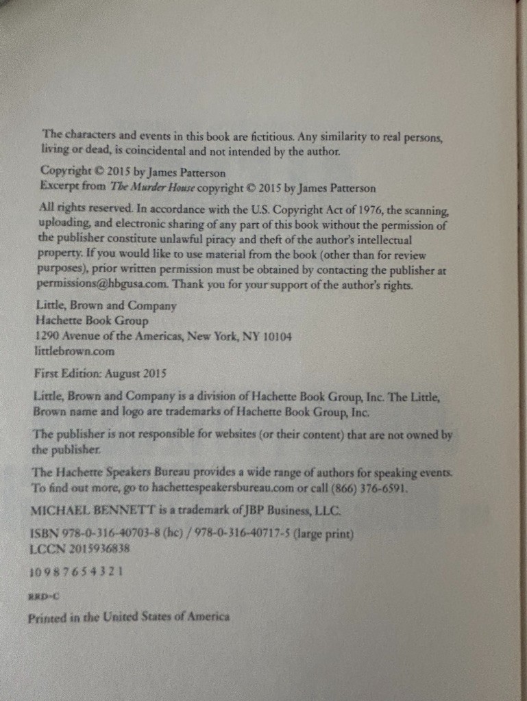 James Patterson, 2nd Chance; 5th Horseman; Alert; Sunday&rsquo;s at Tiffany&rsquo;s