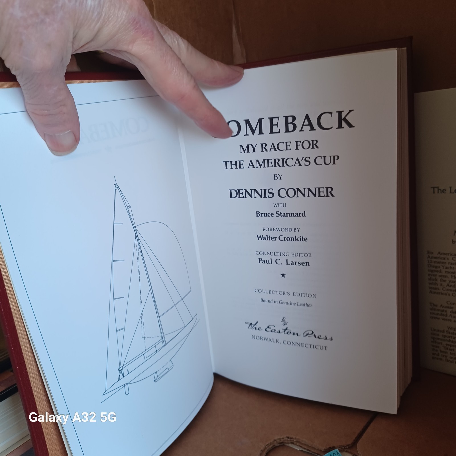 Comeback Dennis Connor Signed My Race For the America&rsquo;s Cup Leather New 0731