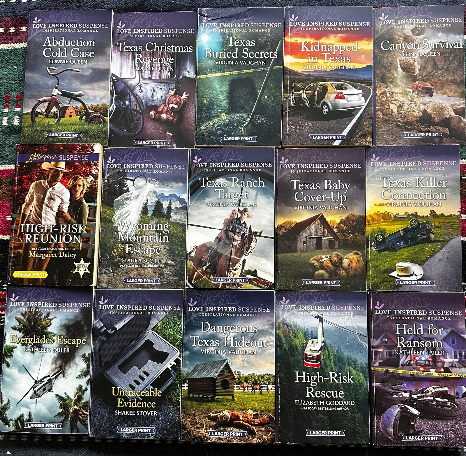 Love Inspired Suspense Inspirational Romance (Lot of 15) Paperback Large Print