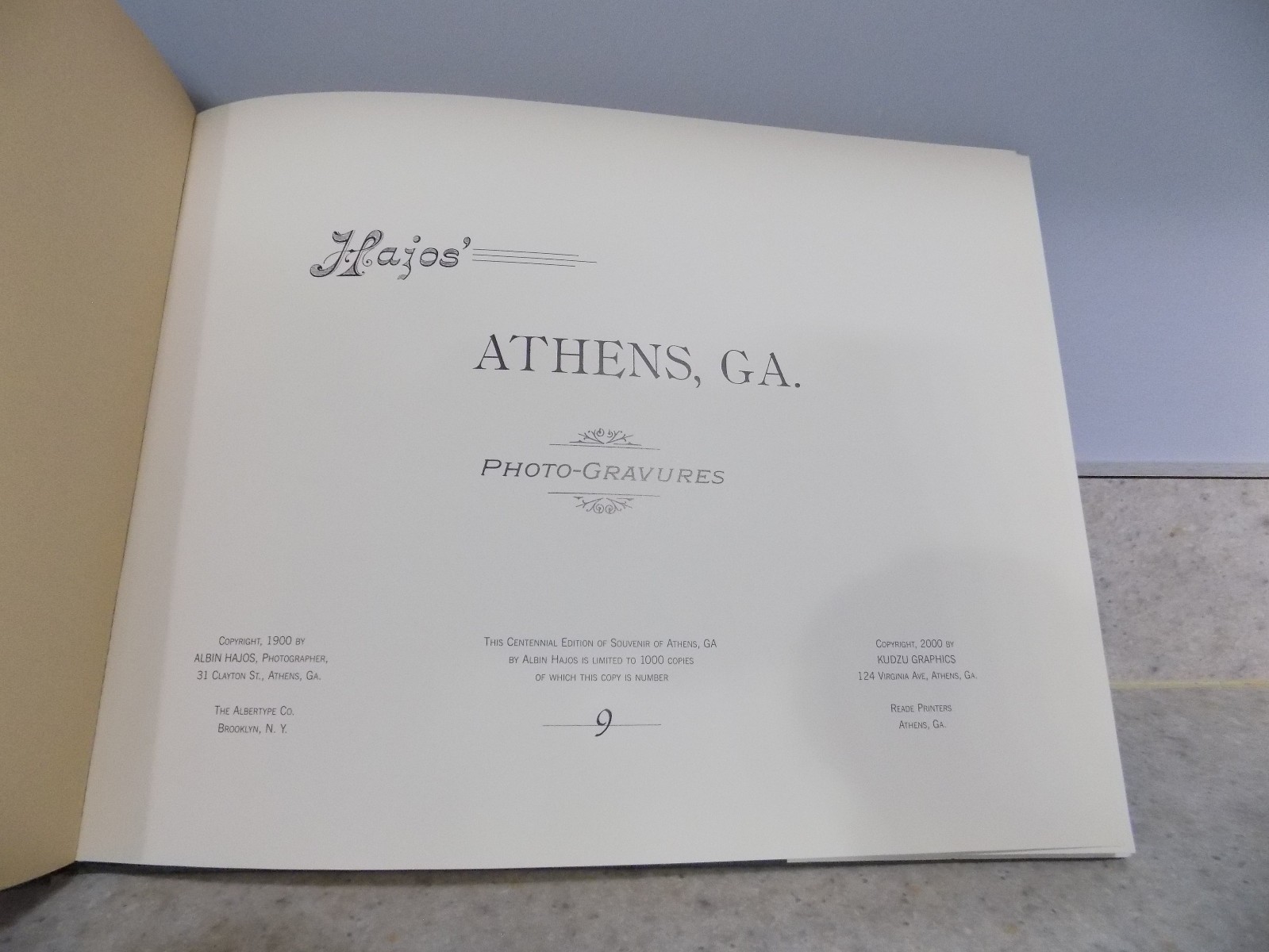 Souvenir of Athens Georgia Hajos&rsquo; Photo-Gravures #9 Limited Centennial Edition