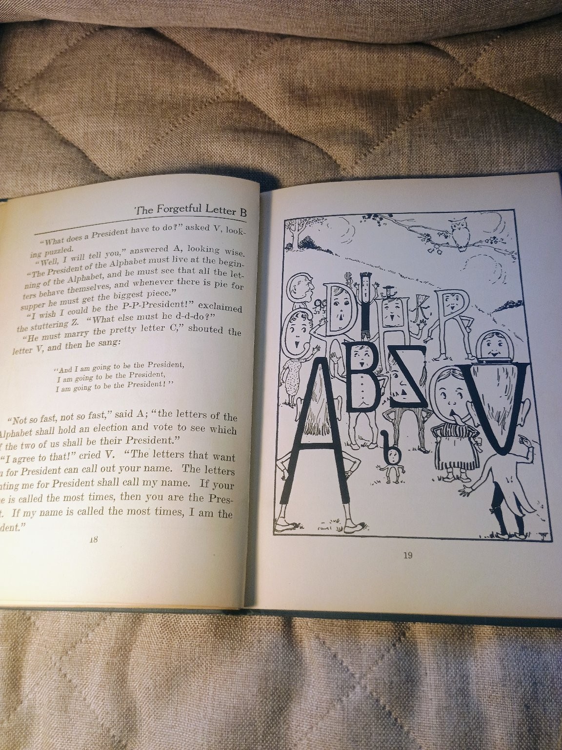 The Forgetful Letter B Richard A. Clarke 1922 Vintage Children&rsquo;s Illustrated