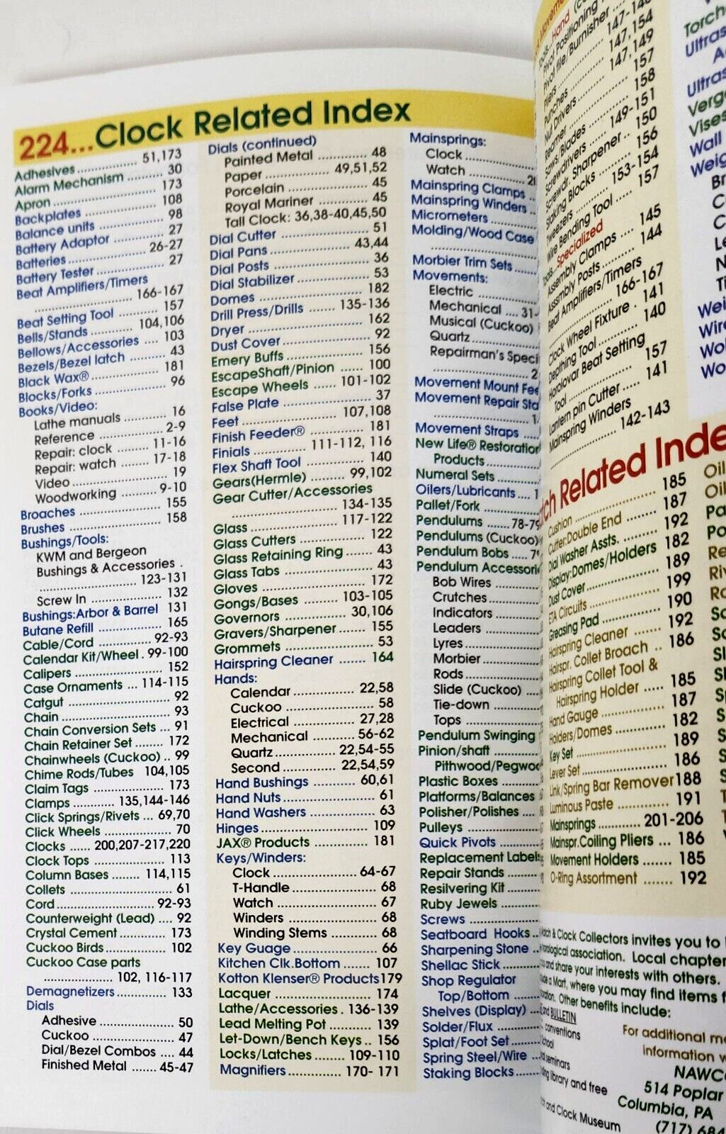Merritt&rsquo;s Clock and Watch Repair Supplies, Books, & Tools 2006-2007 Catalog