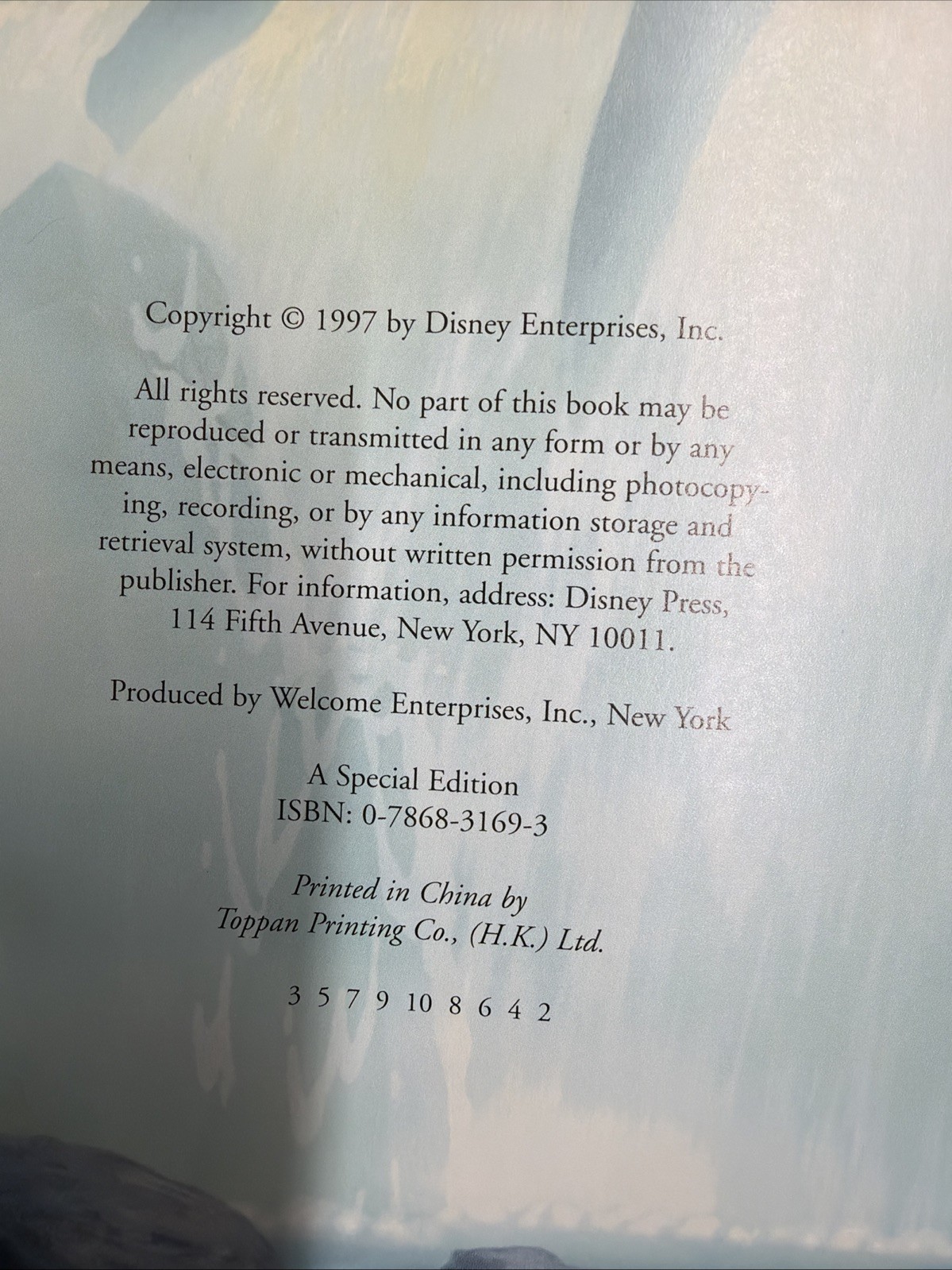 DISNEY&rsquo;S TREASURY OF CHILDREN&rsquo;S CLASSICS Hardcover Special Edition 1997 Illustra