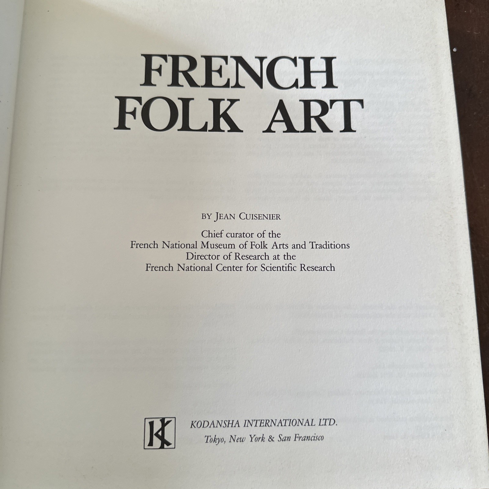 French Folk Art Jean Cuisenier 1977 1st Edition 1st Printing HC MINT Ships Fast