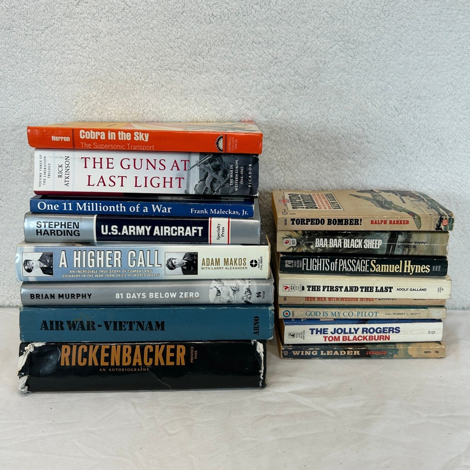 15 Lot Military Aviation History Book WWII Vietnam Pilot Memoirs Aircraft Bundle