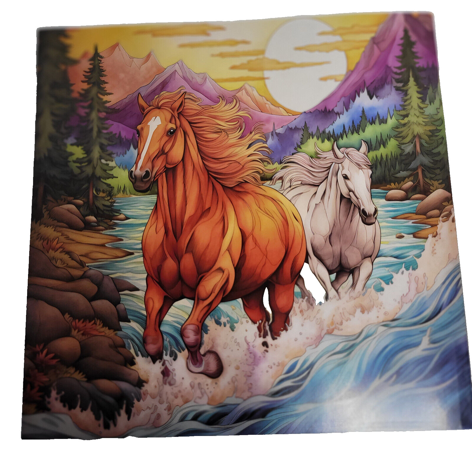Magical World of Horses 8&Prime;x8&Prime; Paperback Coloring Book w/ 20 Pages of 40 Images