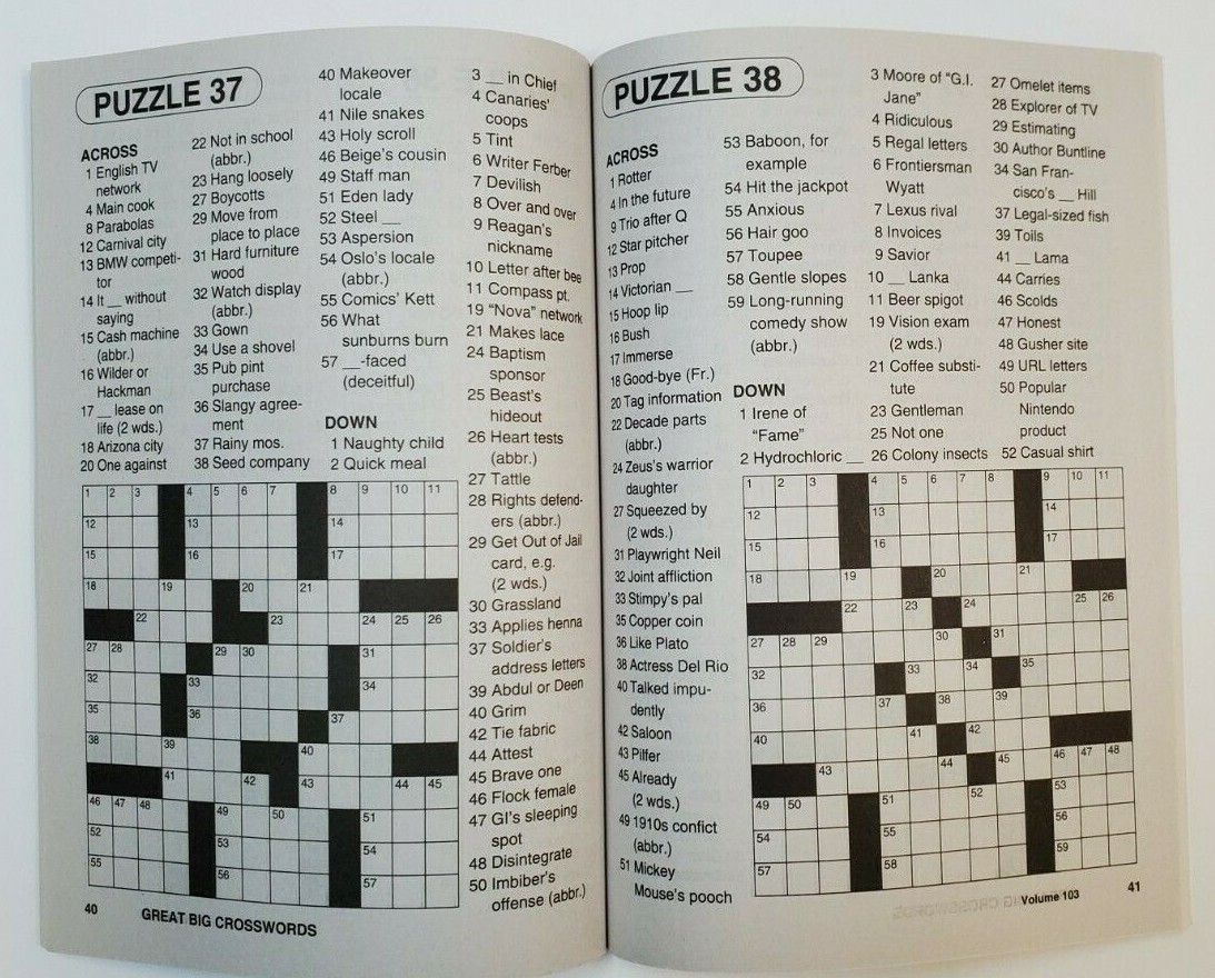New 5 Large Print Great Big Crosswords Kappa Puzzle Books Vol#155-163 Fun Hobby