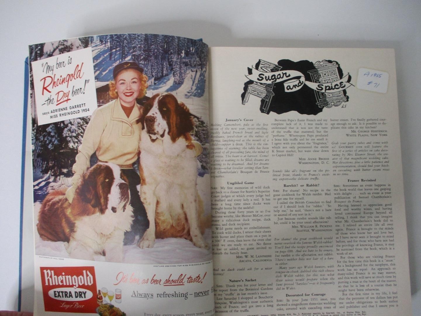 GOURMET, The Magazine of Good Living; Vol. 14 – 1954 – 12 Issues in a Hardcover