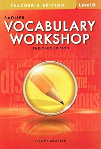 Sadlier Vocabulary Workshop Level D, Teacher&rsquo;s Edition, Enriched Edition, 97…