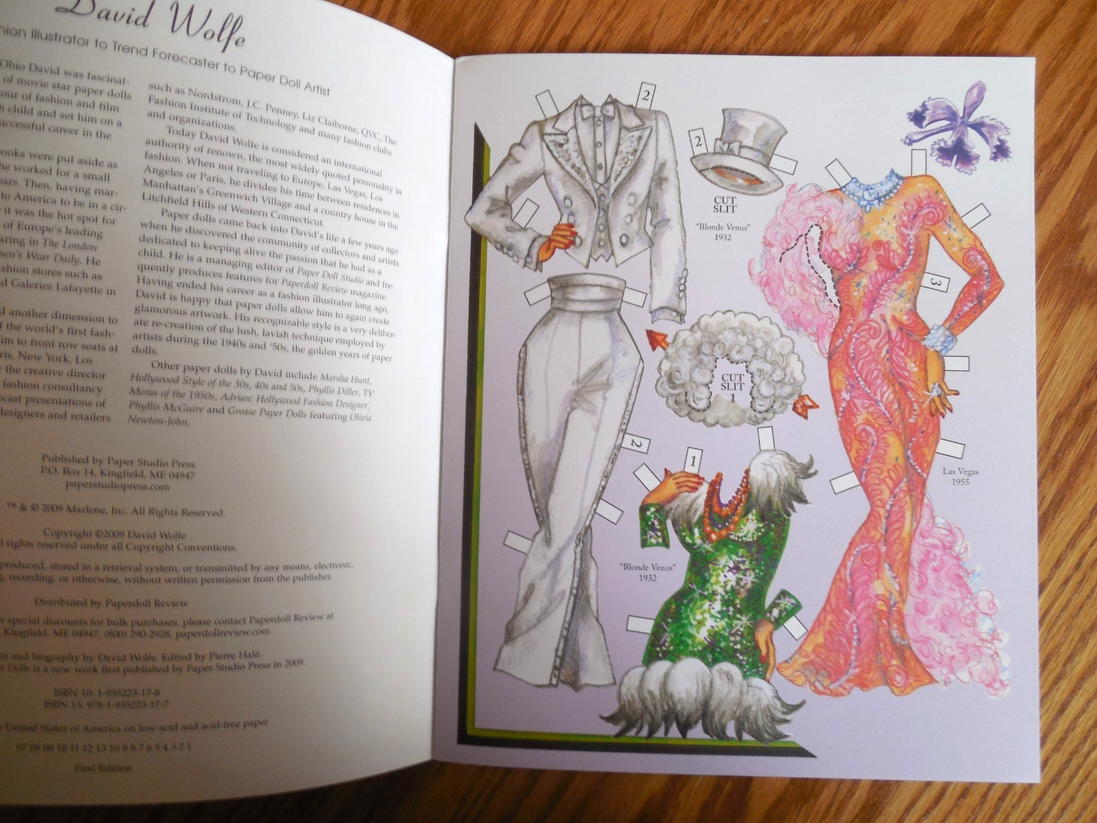 NEW 2009 Paper Studio Press David Wolfe « Marlene Dietrich » Paper Dolls Book
