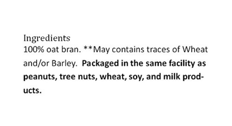 Oat Bran 2 lbs Flaked Non-GMO High Fiber Protein 32oz Bag for Baking Muesli