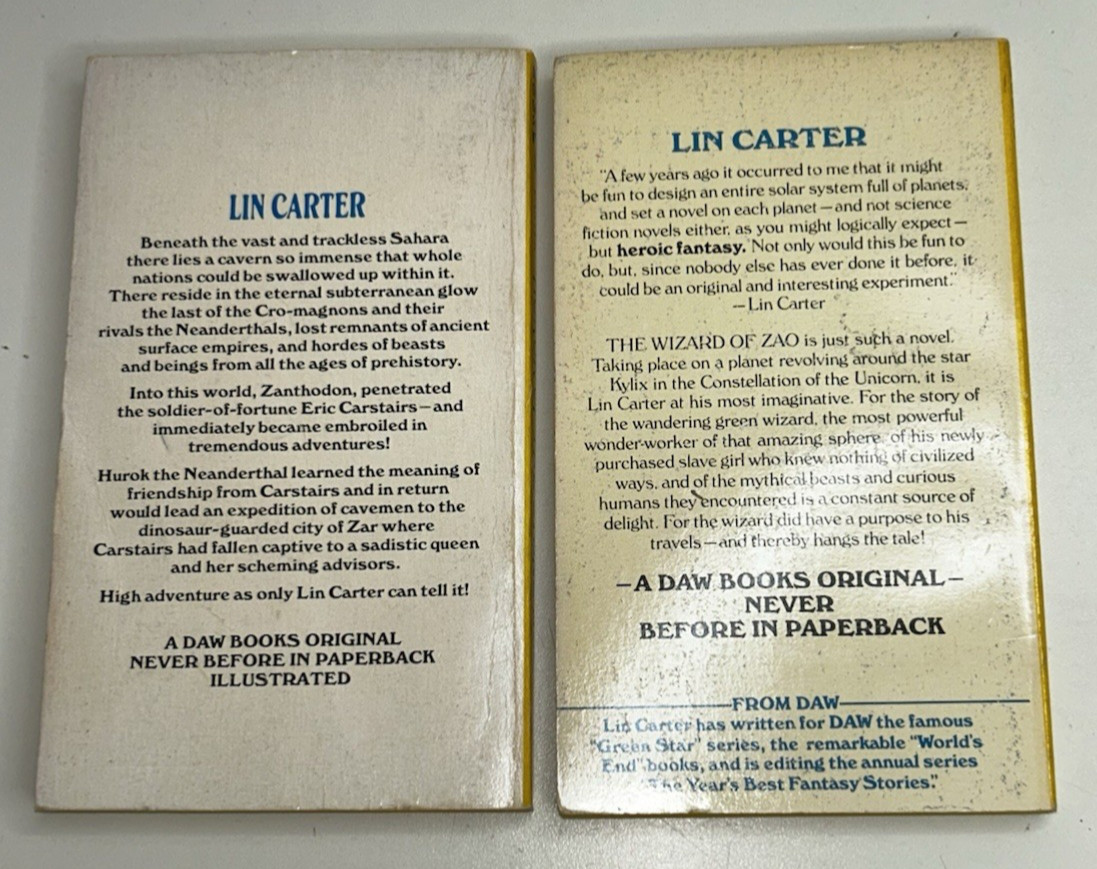 Lot of 11 Lin Carter PB Books VTG Zanthodon Thongor World&rsquo;s End 1980s