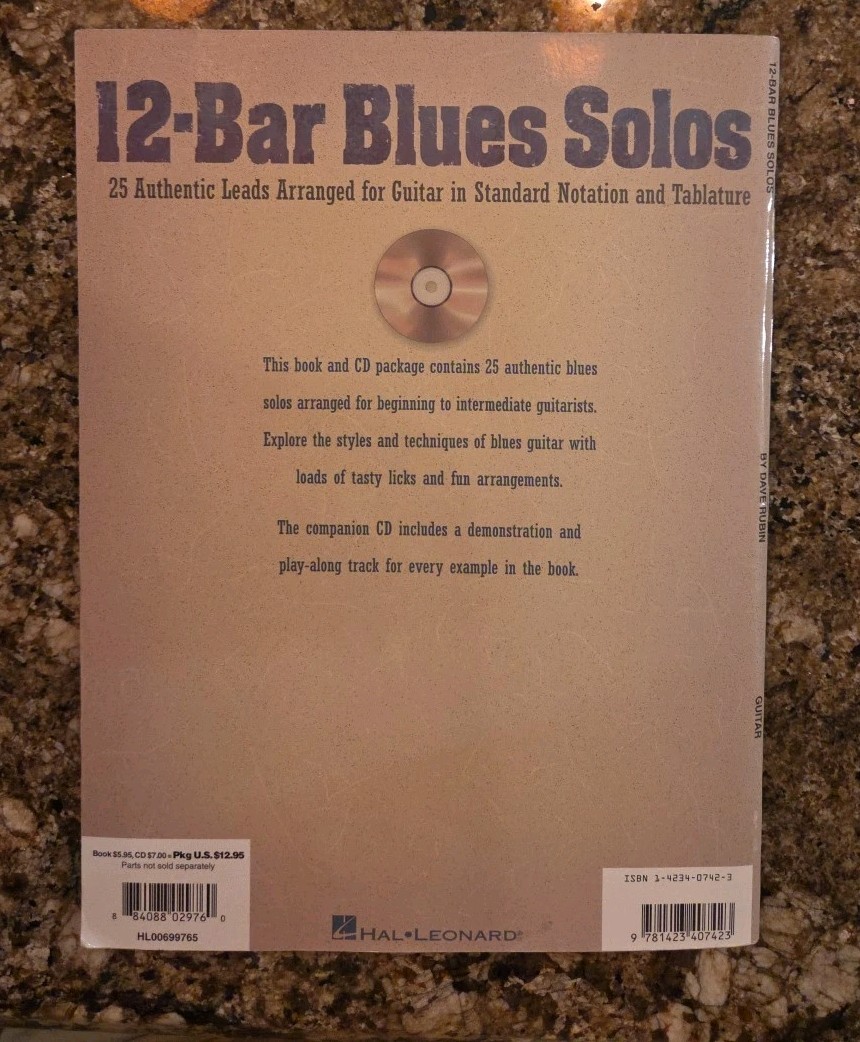 12-Bar Blues Solos: 25 Authentic Leads Arranged for Guitar in Standa – VERY GOOD
