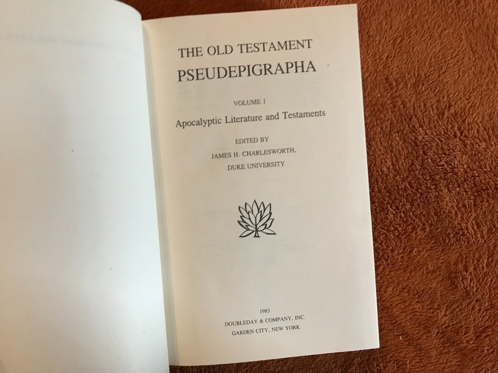 James H. Charlesworth Old Testament Pseudepigrapha vol 1 HB &rsquo;83 apocalyptic lit!