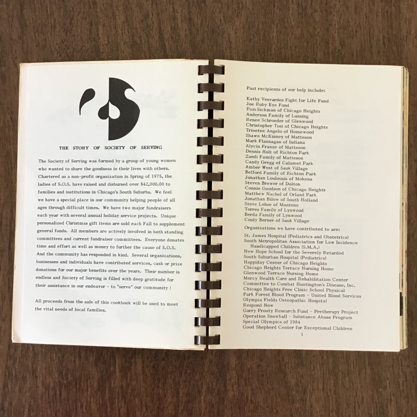 Olympia Fields Illinois Society of Serving Vtg 1985 Cookbook SEE INDEX PHOTOS