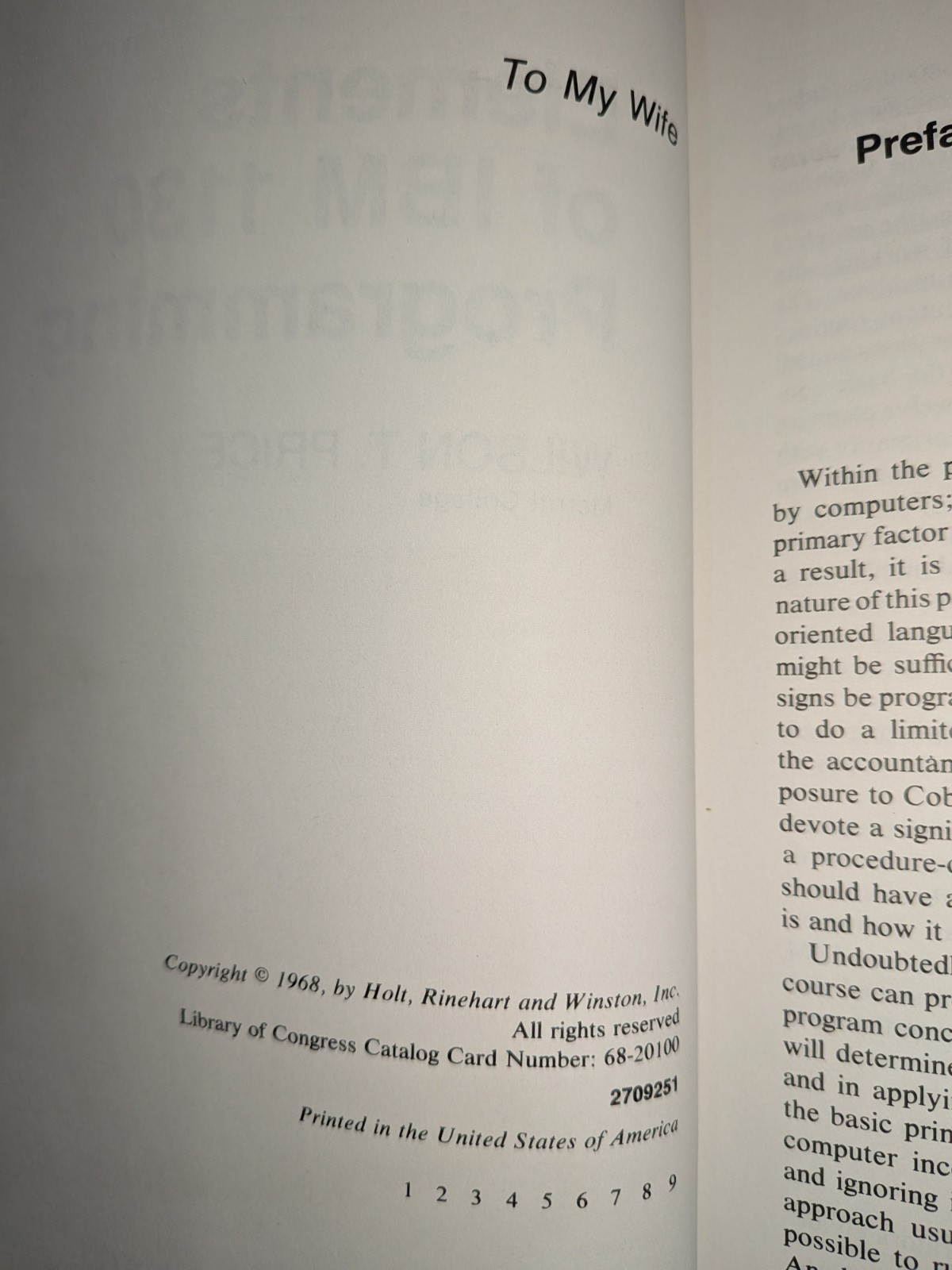 Elements of IBM 1130 Programming – Wilson Price | 1968 | HC | DJ | Vintage