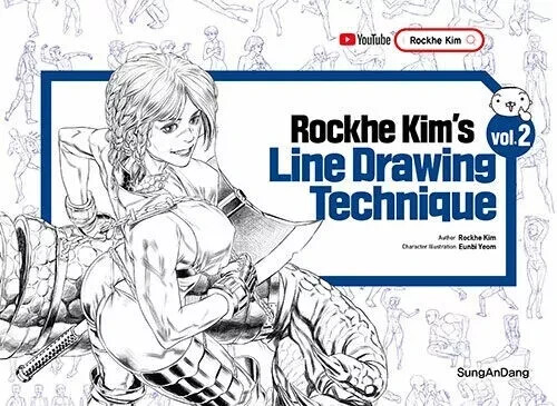 RockHe Kim&rsquo;s Anatomy Line Drawing Technique Set Books English Ver Art illustrat