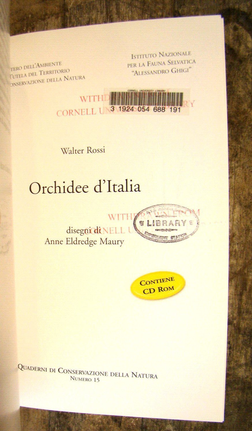 Orchidee d&rsquo;Italia ~2002 PB~ Rossi Floriculture Flowers Orchids of Italy & CD-ROM