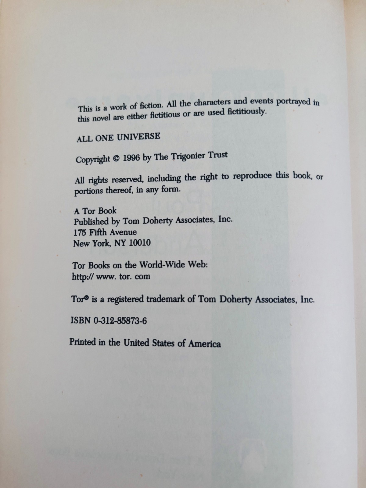 Poul Anderson All One Universe HC Like New 1997 Essays Short Stories SF