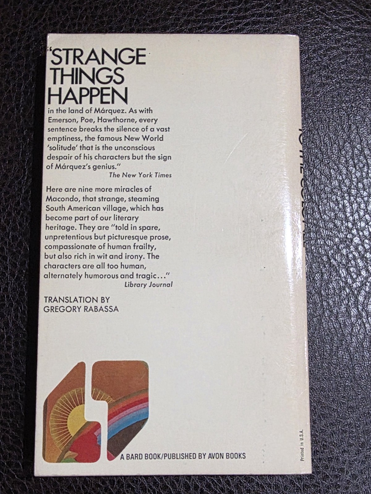 Gabriel García Márquez – No One Writes to the Colonel – First Bard Printing 1973