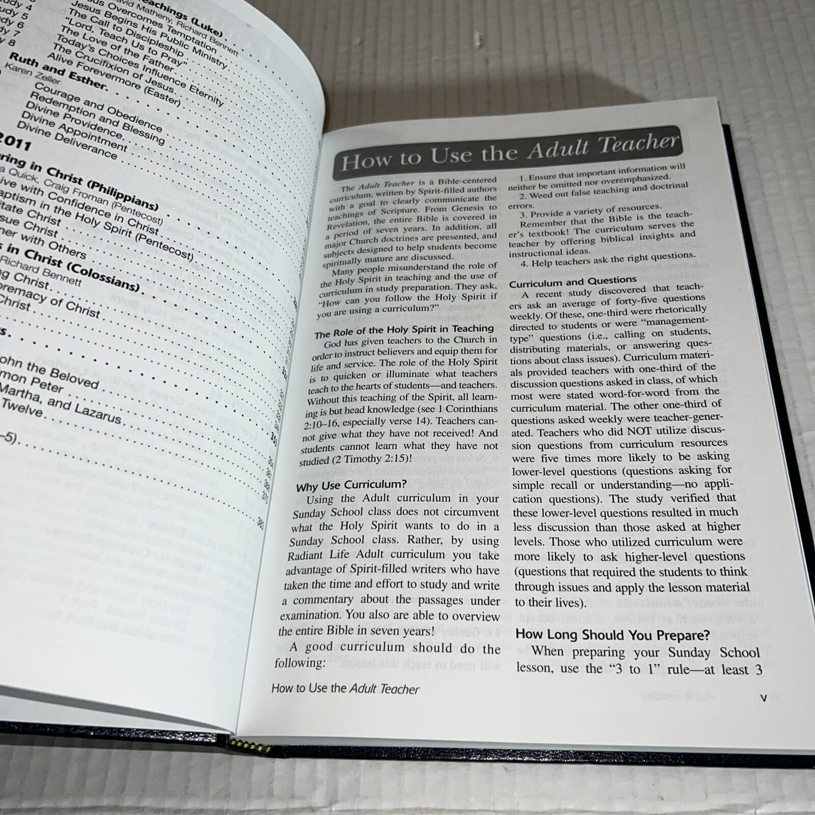 Gospel Publishing House – Bible Studies – Adult Teacher Vol 5: 2010-11