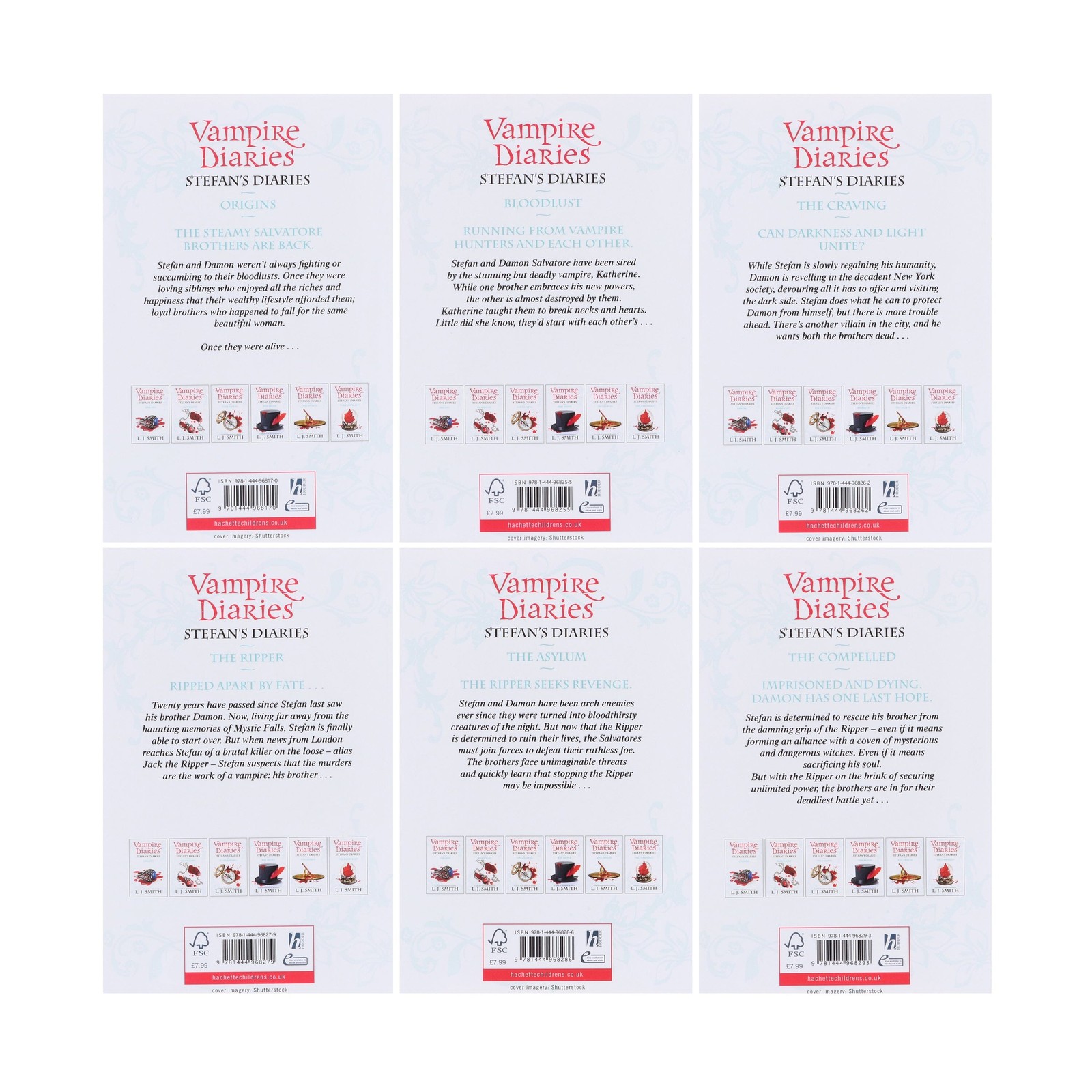 Vampire Diaries Stefan&rsquo;s Diaries Books 1-6 Box Set by L. J. Smith – Ages 14+ PB