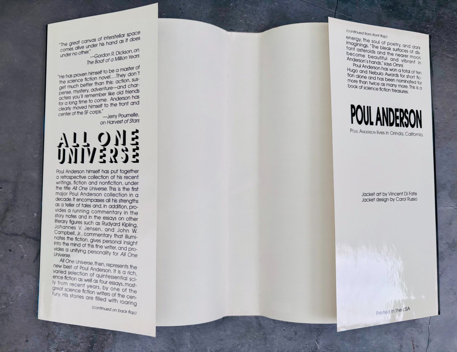 Poul Anderson All One Universe HC Like New 1997 Essays Short Stories SF
