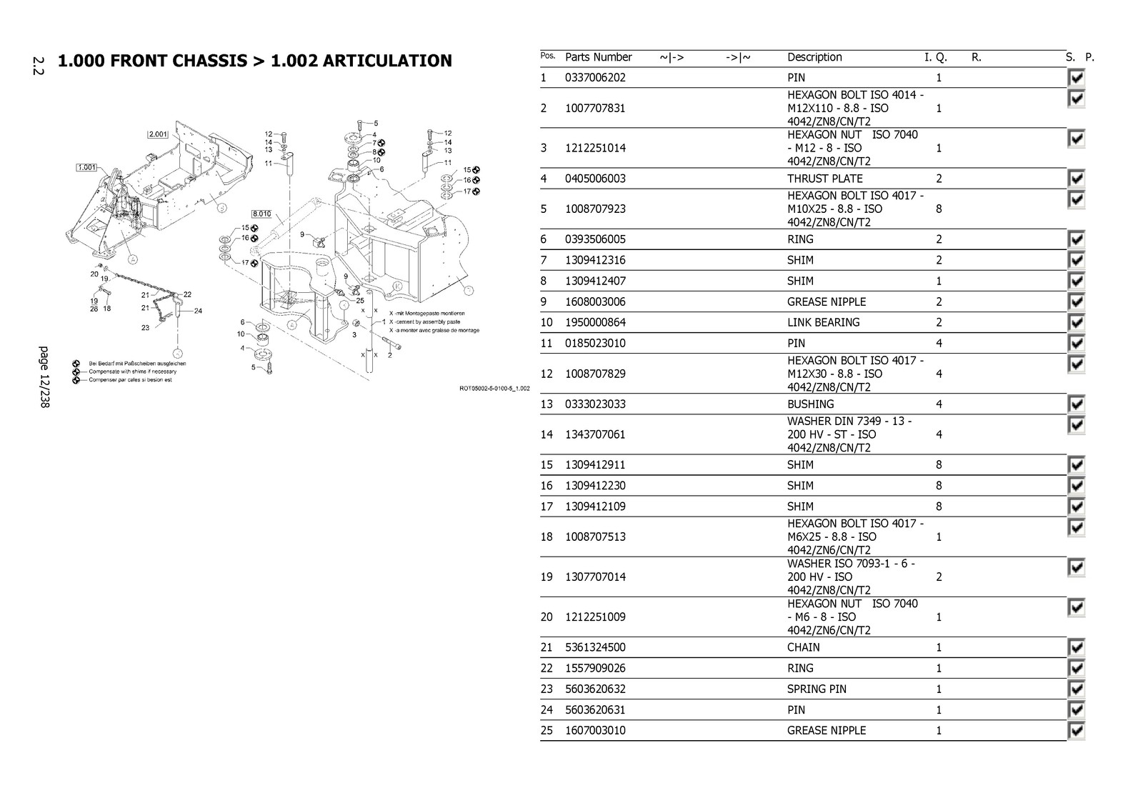 YANMAR V100 Wheel Loader Parts Catalog Manual SN YCG0V10000500103 Up – BINDER
