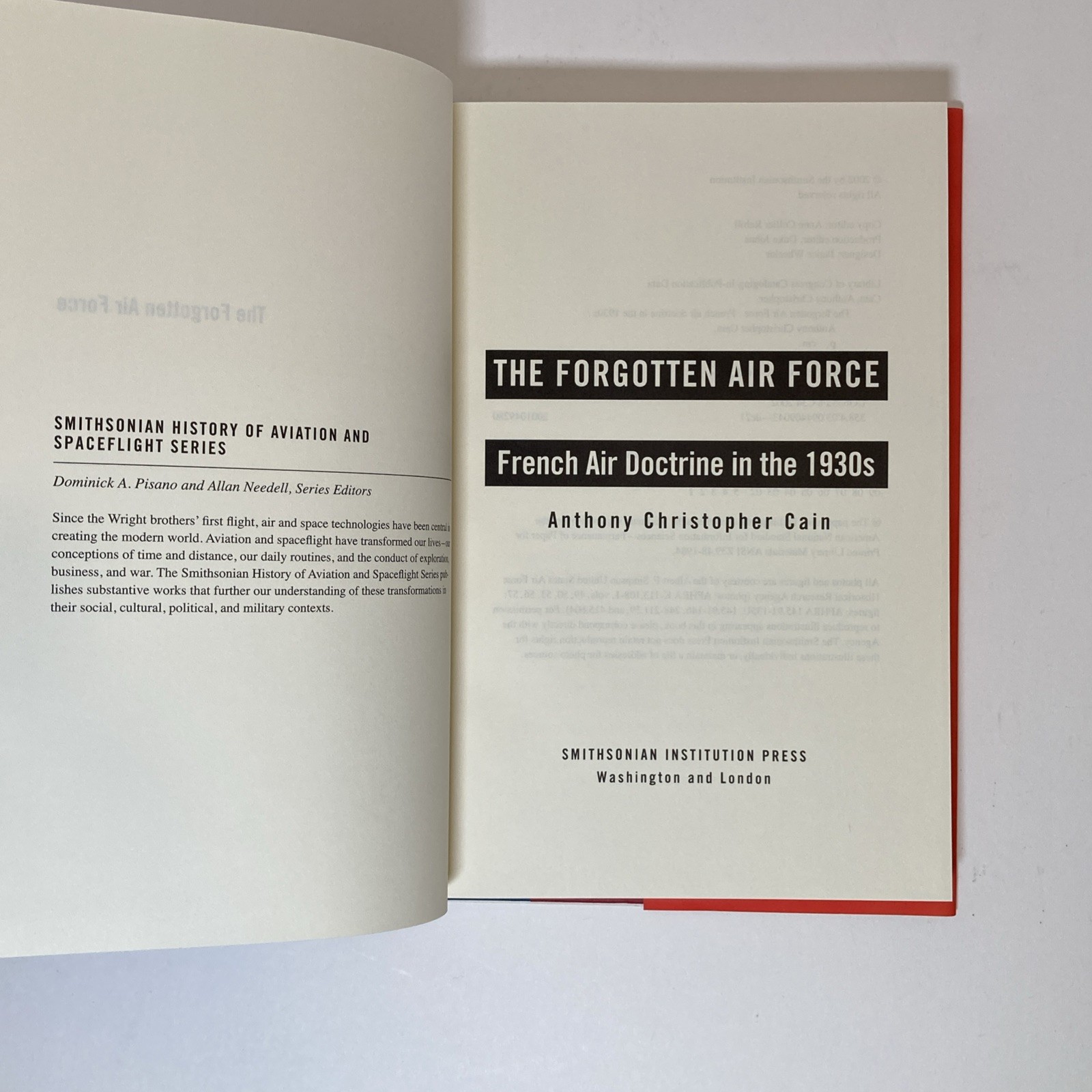 The Forgotten Air Force : French Air Doctrine in the 1930&rsquo;s HCDJ LIKE NEW