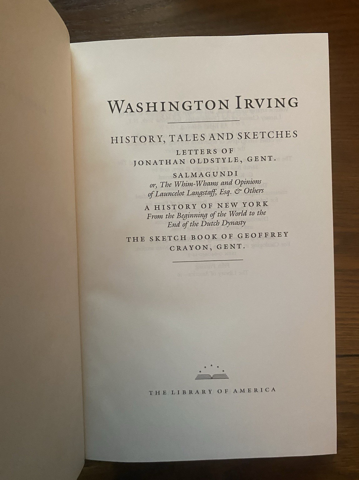 Washington Irving 3 Volumes The Library of America Slipcase