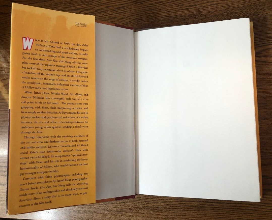 James Dean Live Fast, Die Young:Making Rebel Without a Cause HC Book New
