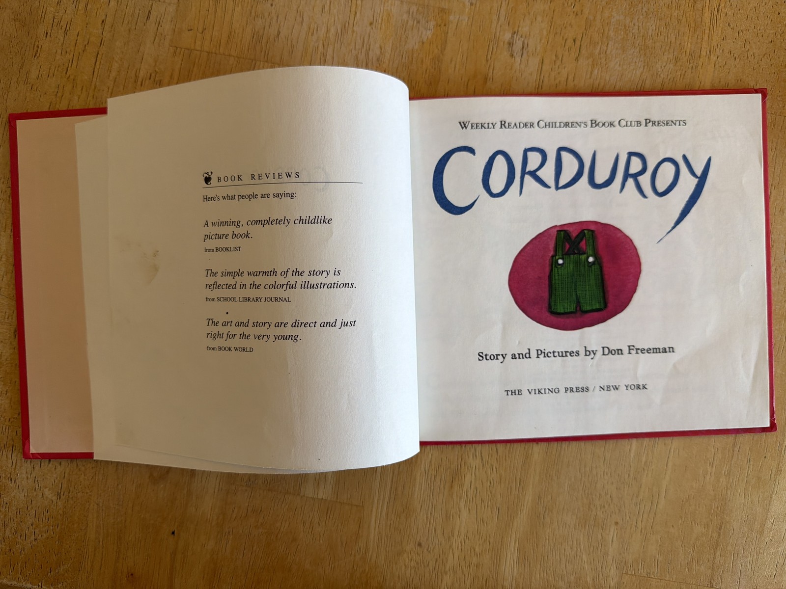 Corduroy 1968 by Don Freeman, HB, Mini version, Vintage 60s Children&rsquo;s Book