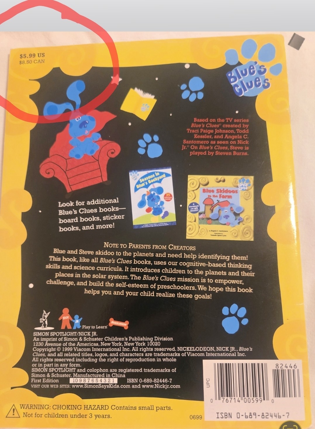 Vintage Blue&rsquo;s Clues Book Bundle – New « Amazing Body » & VGUC « Skidoo to Planets »