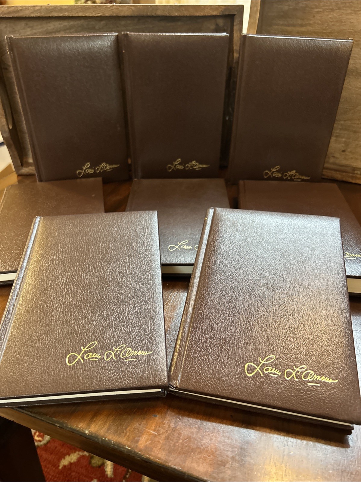 Louis L&rsquo;Amour Leatherette Hardcover Lot of 8 Kilkenny Gun Fighter/Lawman Stories