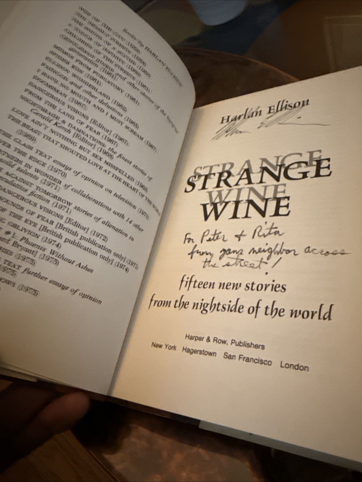 SIGNED Harlan Ellison Strange Wine 1st Edition Hardcover Book DJ 1978 Sci-Fi