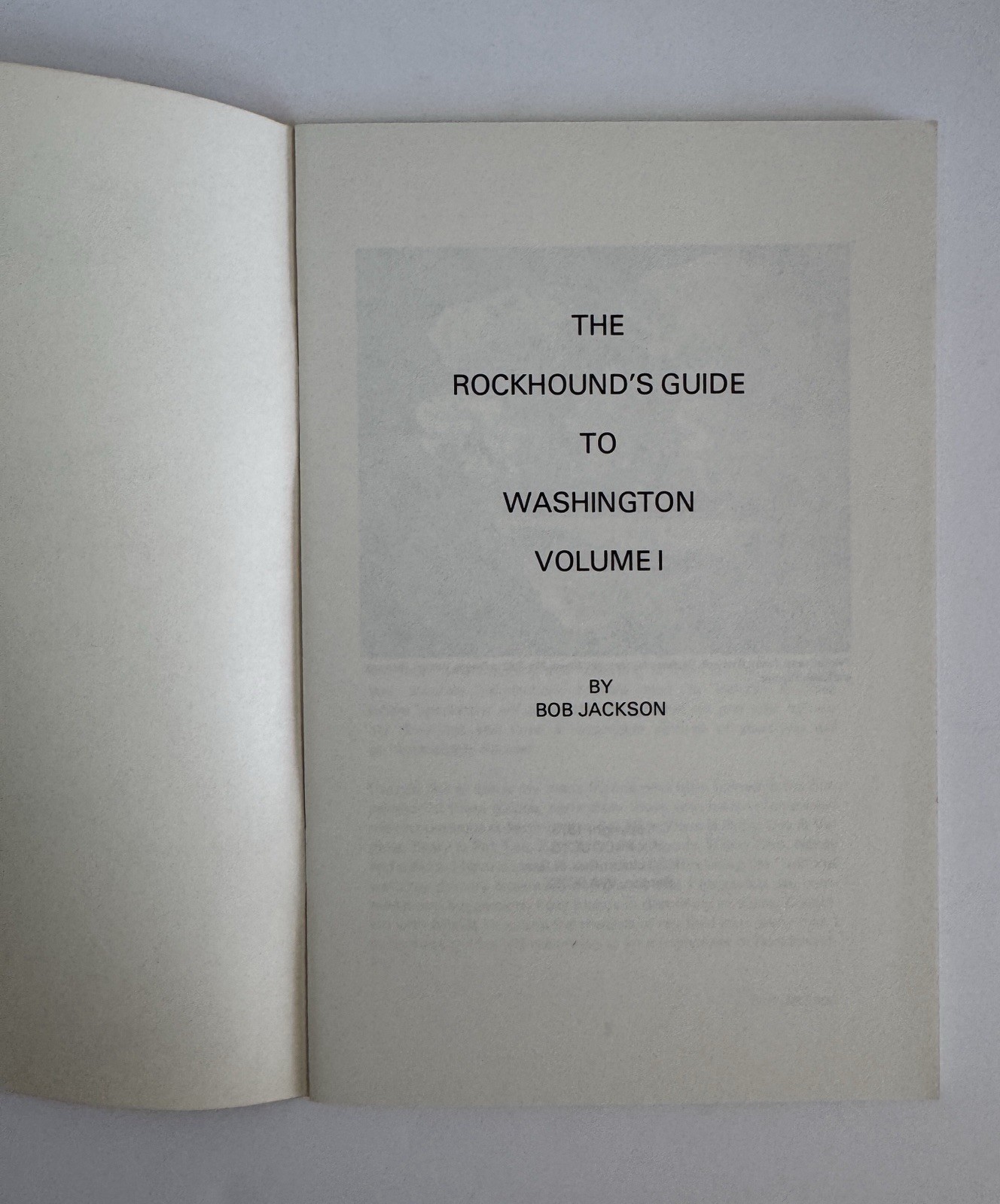Rockhound&rsquo;s Guide to Washington Vol 1 Bob Jackson PB Like New Unread 1978