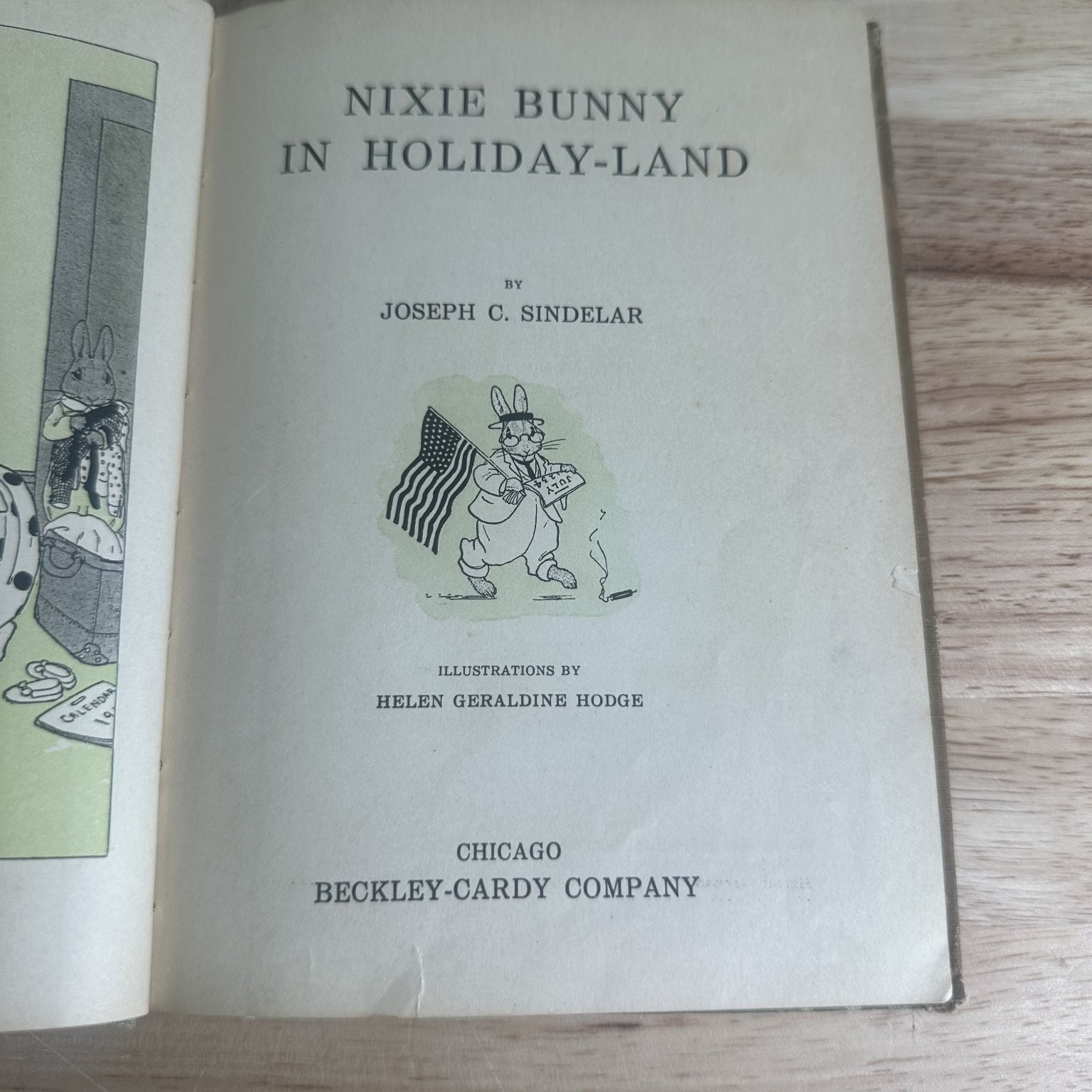 Nixie Bunny in Holiday-Land Sindelar 1915 First Edition Children&rsquo;s Beckley-Cardy