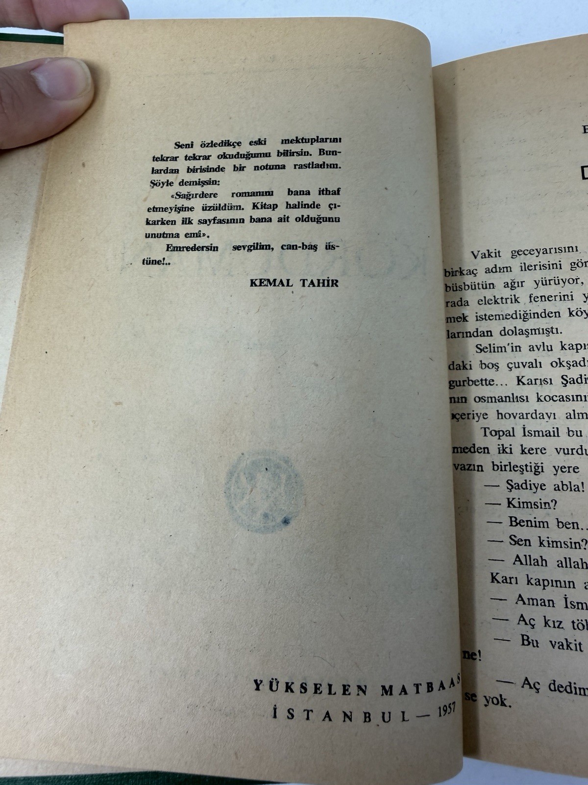 Kemal Tahir Körduman 1957 Turkish Novel Remzi Kitabevi Hardcover Rare