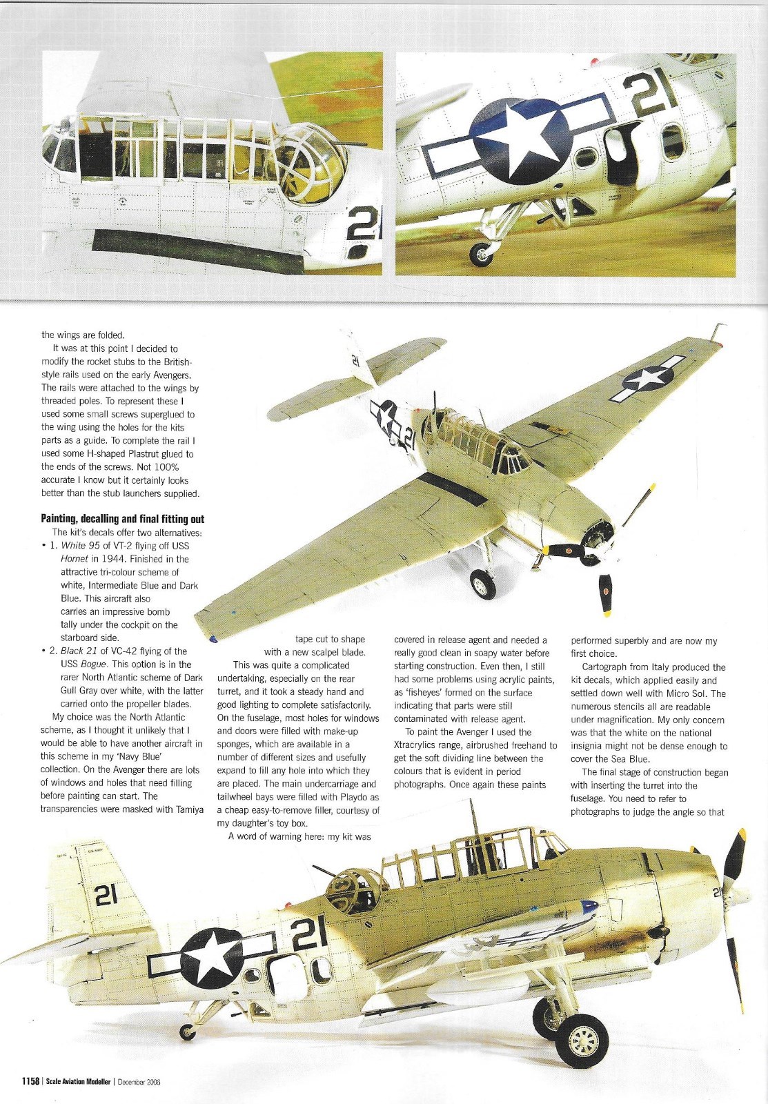 Scale Aviation Modeller V12 N12 TBF-1C Avenger RAF S.E.5a Biplane Bf 109G-14