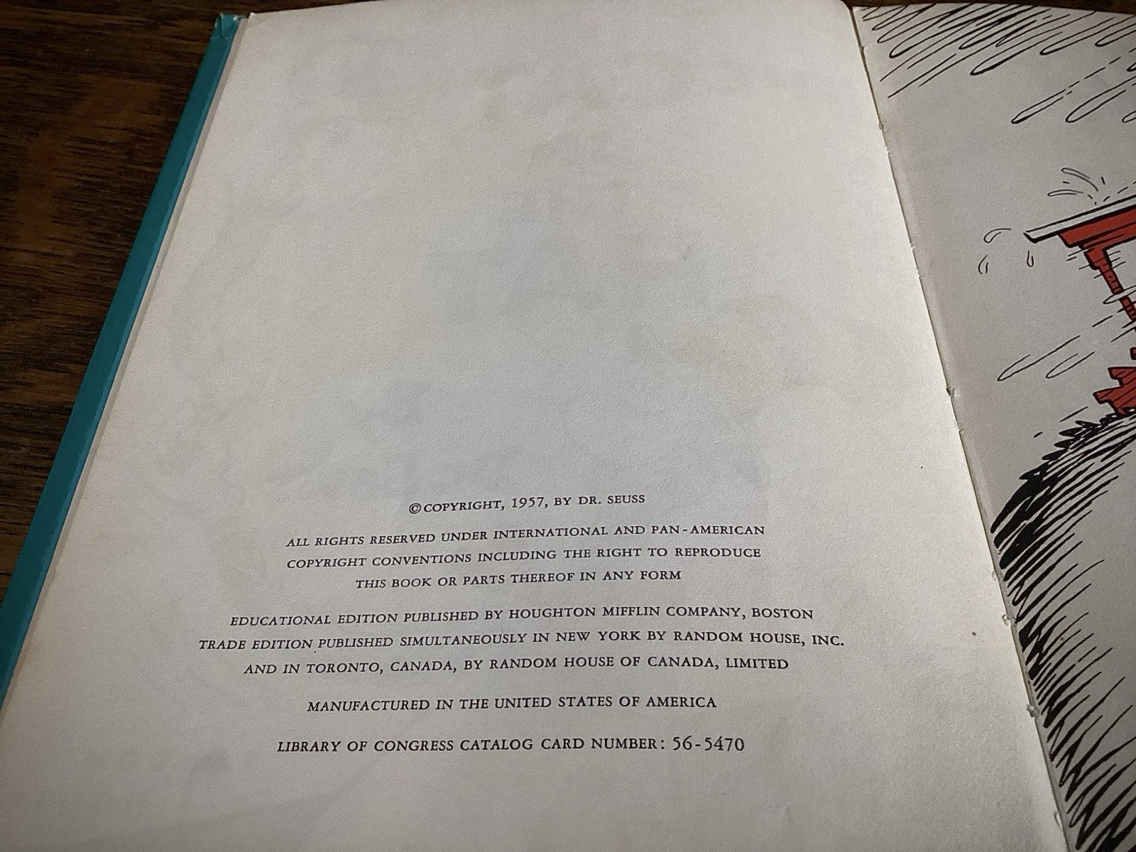 Cat In The Hat By Dr. Seuss Early Printing 1957 Educational Edition Original