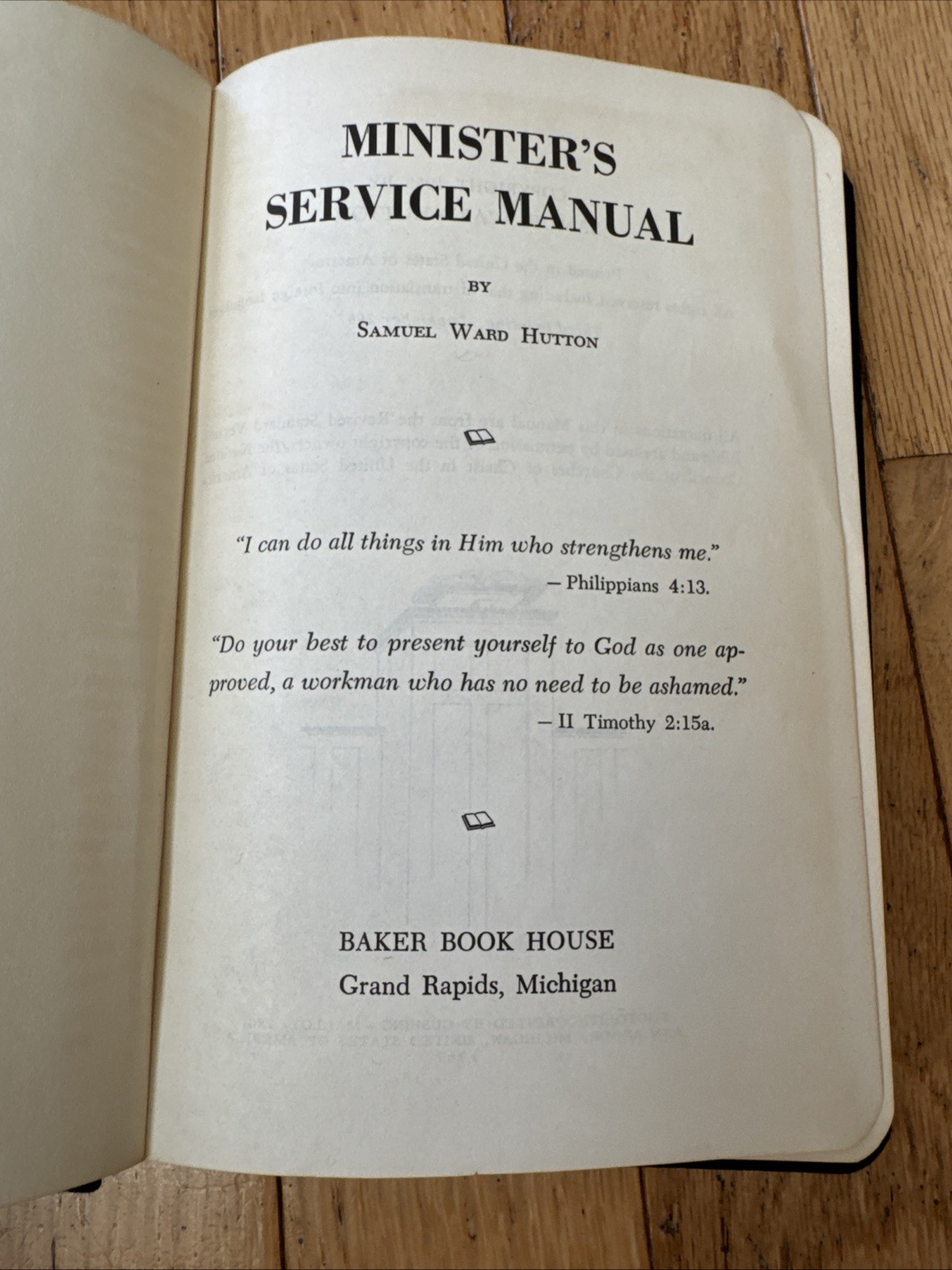 Minister&rsquo;s Service Manual – Hardcover By Hutton, Samuel Ward 1967 Third Printing