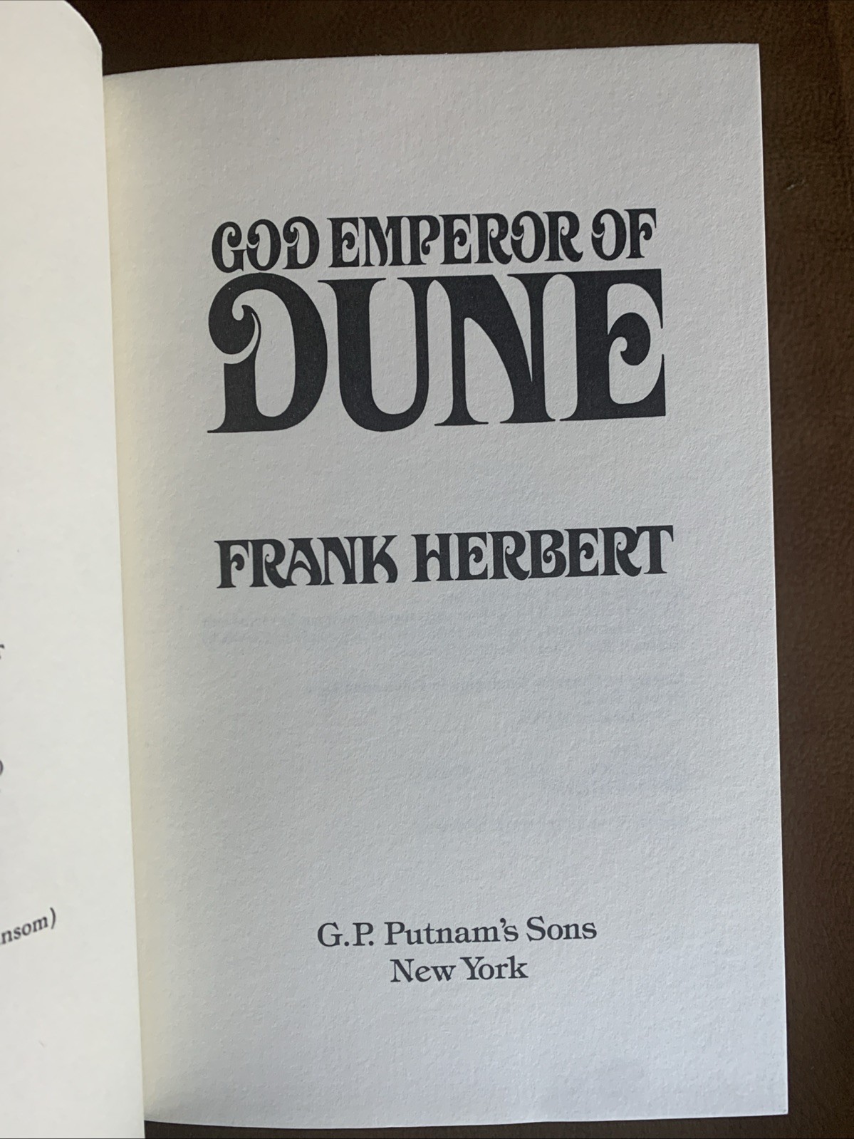GOD EMPEROR OF DUNE Frank Herbert 1981 1st edition 3rd Impression HC DJ!