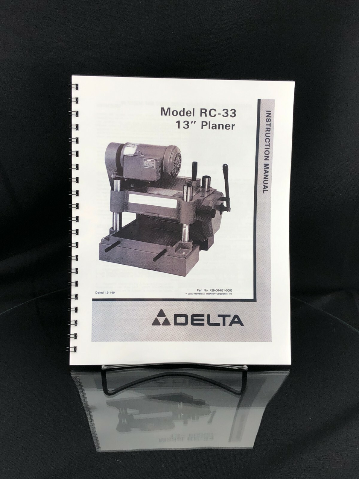 Delta 22-650 RC-33 Instruction Manual User Guide For 13&Prime; Planer Coil Bound