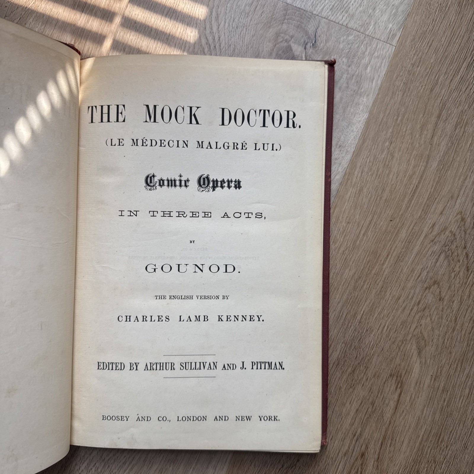 Gounod&rsquo;s Mock Doctor Victorian Binding Royal Edition 1800s Rare