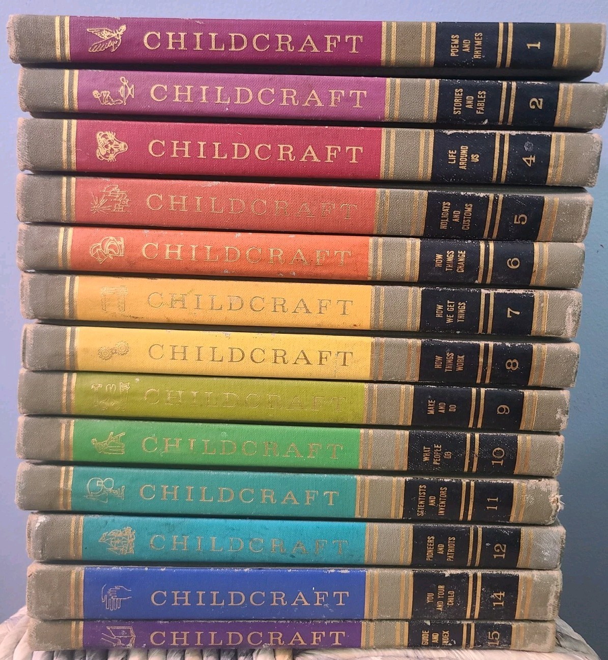 Vtg Childcraft Children&rsquo;s Books Hardcover 1964 Books Missing 3 & 13. Rainbow